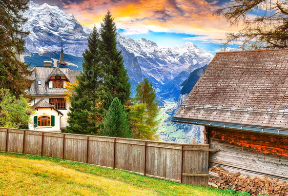 Đến với Wengen, bạn sẽ như được lạc vào một thế giới cổ tích với một khung cảnh đầy sắc màu, những ngọn đồi phủ đầy cỏ xanh mướt.