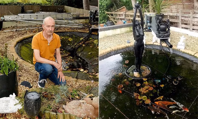 Chu nha khoc rong vi rai ca an thit hon 100 con ca Koi