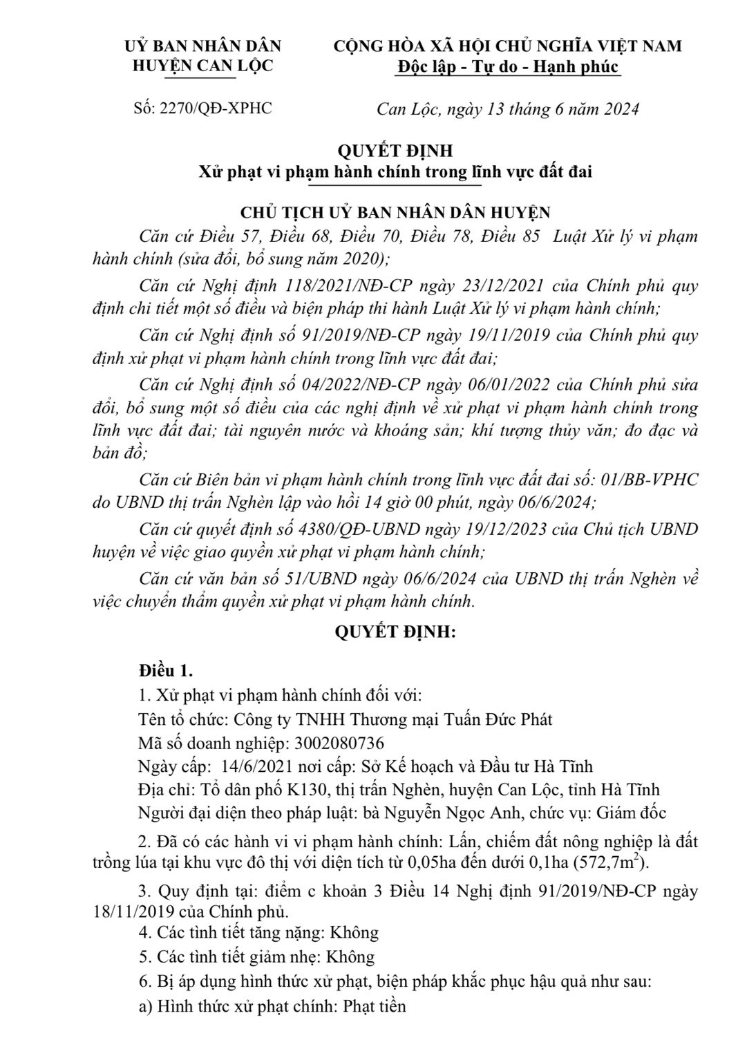 Biến đất nông nghiệp thành xưởng tôn, Tuấn Đức Phát bị phạt 44 triệu đồng - Hình 2 Bien dat nong nghiep thanh xuong ton, Tuan Duc Phat bi phat 44 trieu dong-Hinh-2