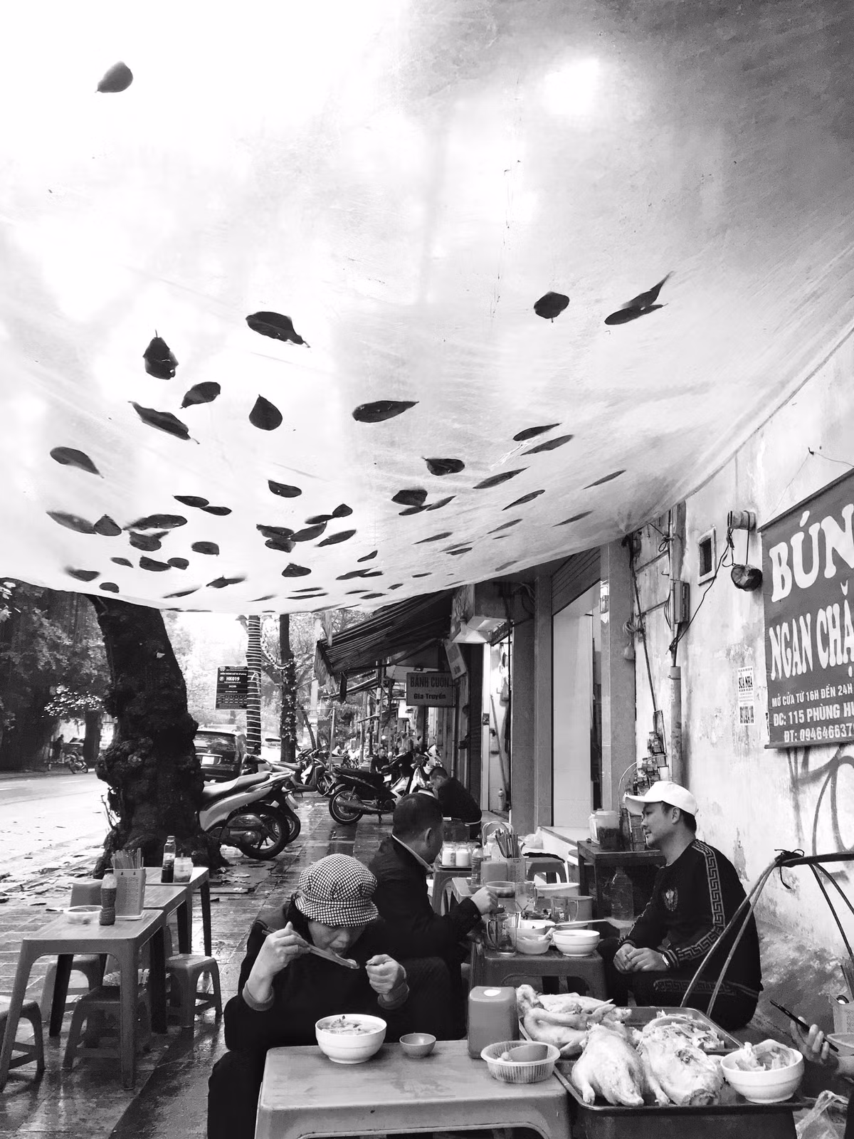 Hà Nội phố, quán cóc ven đường, thú ăn quà sáng như một nét rất riêng của Hà Nội cổ. Nhiều con phố nhỏ trên phố vẫn còn đâu đó những quán quà sáng giản dị này. Sớm đông, được ăn bát bún, bát phở nóng, được xuýt xoa trong gió lành lạnh thi vị lạ kỳ.