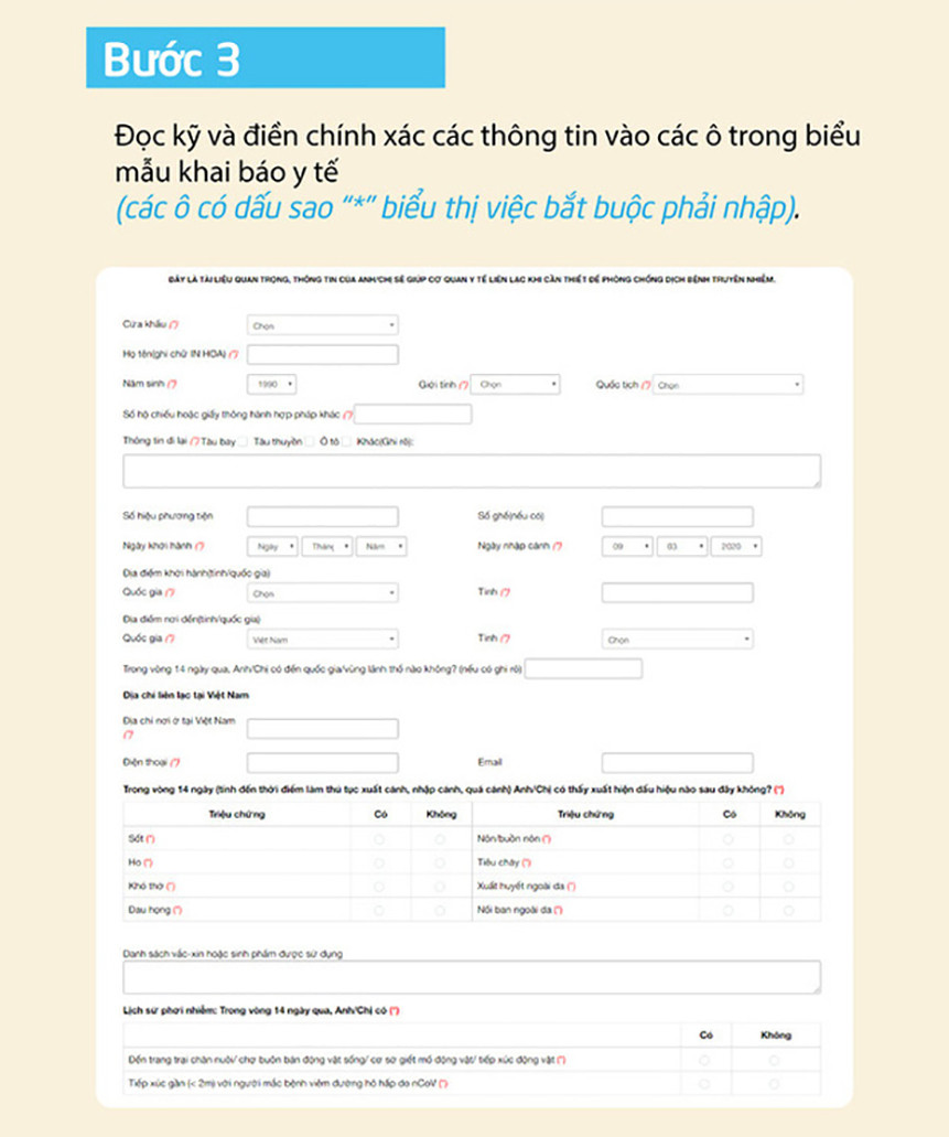 Người dân sẽ khai báo thêm tình trạng tiếp xúc với người có nghi mắc/mắc Covid-19; việc đi/về nhập cảnh từ vùng có dịch...