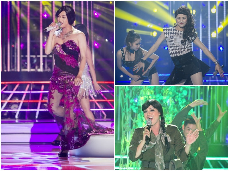 Thanh Duy còn đóng giả nữ ca sĩ Hàn Quốc Ailee, "họa mi nước Anh" Adele, ca sĩ Lệ Quyên, ca sĩ Phương Thanh, NSND Thu Hiền. Ảnh: Dân Việt