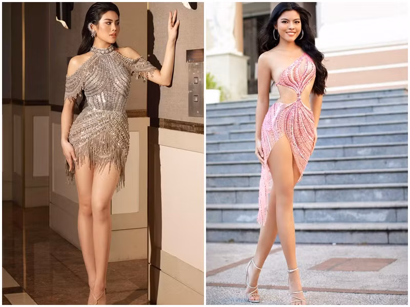 Số đo 3 vòng của Phương Thảo là 85- 60- 92 cm trong khi đó, số đo 3 vòng của Chu Thị Ánh là 84- 61- 95 cm. Cả hai đều cao 1m72. Ảnh: FBNV