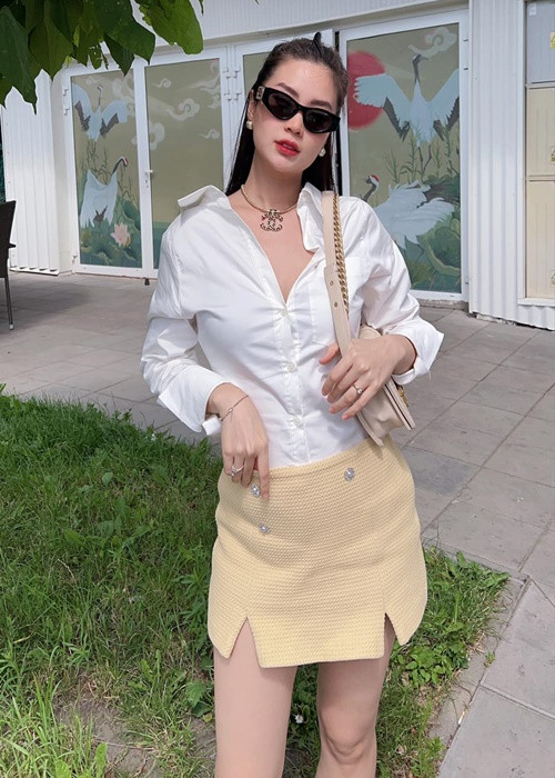 Diễm Trang cùng chồng con đang du lịch ở châu Âu.