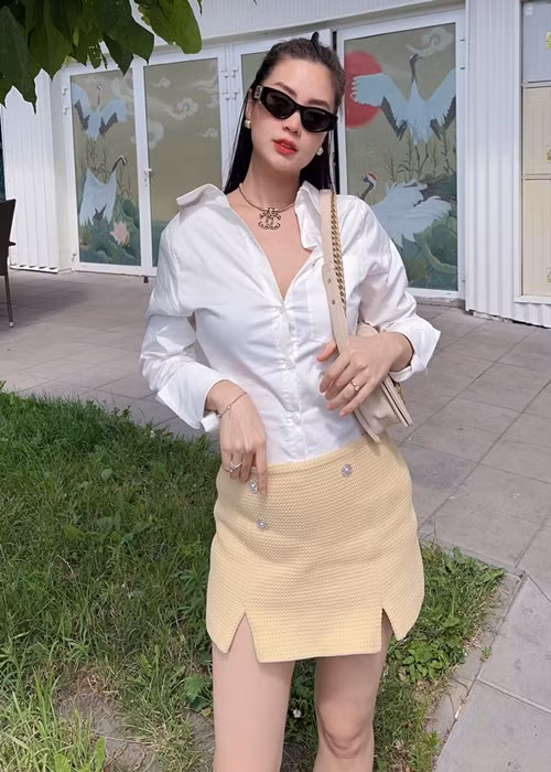 Diễm Trang cùng chồng con đang du lịch ở châu Âu.