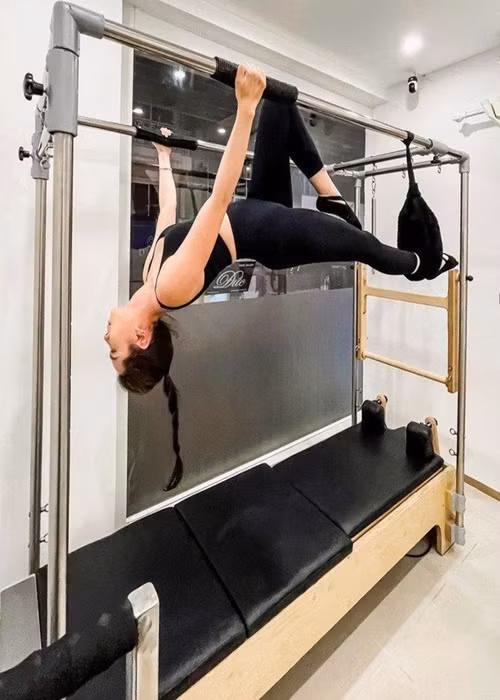 MC Mai Ngọc chăm chỉ tập pilates. Ảnh: Dân Việt