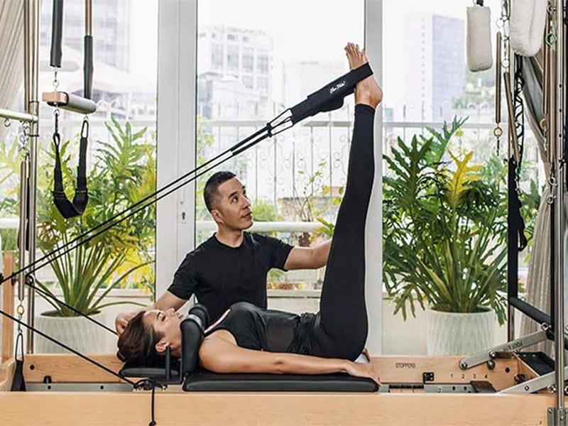 Trong làng giải trí Việt, trước Ngọc Trinh - Minh Hằng, một số mỹ nhân Việt tập pilates gồm: người mẫu Cao Thiên Trang (trong ảnh), Mai Ngọc, Salim, Khánh Linh. Ảnh: Phụ nữ Việt Nam