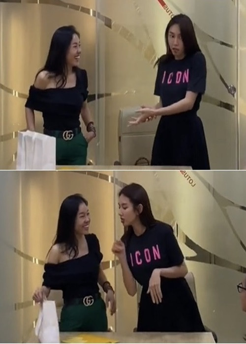 "Bà trùm hoa hậu" mang ra xấp tiền ngoại tệ và tiền Việt cho Thùy Tiên thoải mái chọn lựa. Ảnh: Yan