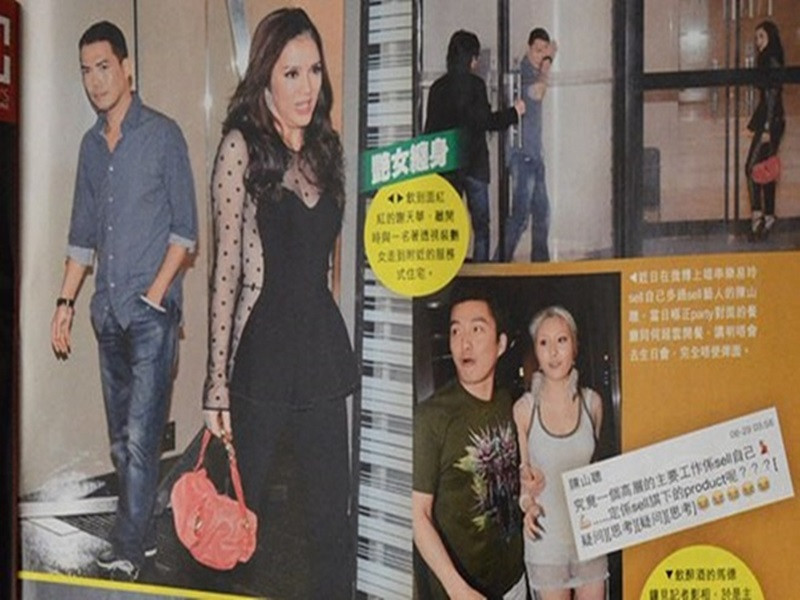 Năm 2012, tạp chí Next Magazine đăng tải hình ảnh của Lý Nhã Kỳ và Tạ Thiên Hoa khi cùng tới một khách sạn. Tờ này khẳng định, Tạ Thiên Hoa đưa Lý Nhã Kỳ về khách sạn sau khi gặp nhau tại một bữa tiệc. Lý Nhã Kỳ nhanh chóng giải thích rằng sau bữa tiệc, cô mời các diễn viên Hồ Hạnh Nhi, Tạ Thiên Hoa, Hồ Định Hân, Lâm Phong đến nhà hàng đối diện căn hộ của cô để tiếp tục trò chuyện. Ảnh: Dân Việt