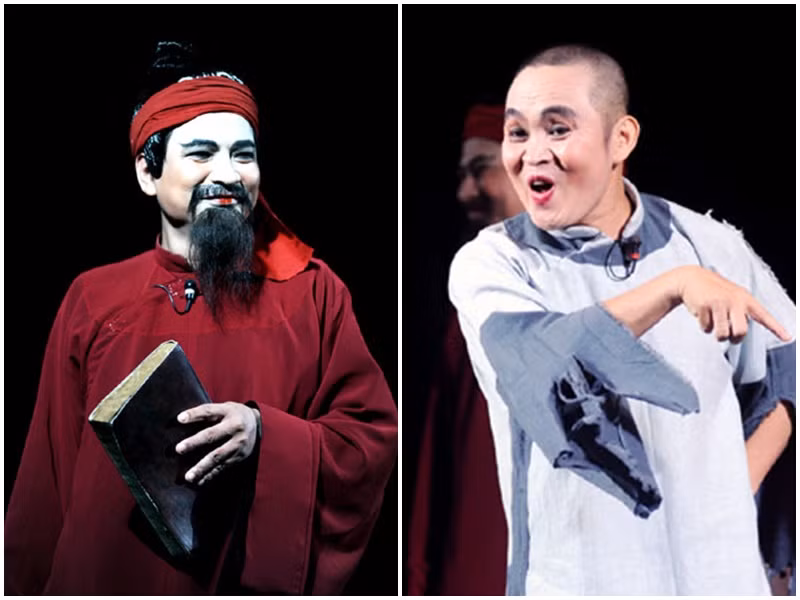 Trong cuộc phỏng vấn với Tổ quốc, Quốc Anh cho biết, Xuân Hinh là bạn diễn ăn ý nhất của anh. “Bởi chúng tôi có nhiều nét tương đồng: cùng xuất phát là nghệ sĩ chèo, cùng chung những quan điểm về nghiệp diễn, chúng tôi thường xuyên trao đổi, học hỏi lẫn nhau... Ở Xuân Hinh tôi học được chất hài dí dỏm nhưng thâm thuý, mới xem thì tủm tỉm cười nhưng xem lại, nghĩ lại mới thấy đa nghĩa, đa chiều đến độ nào”, Quốc Anh nói. Ảnh: VOV