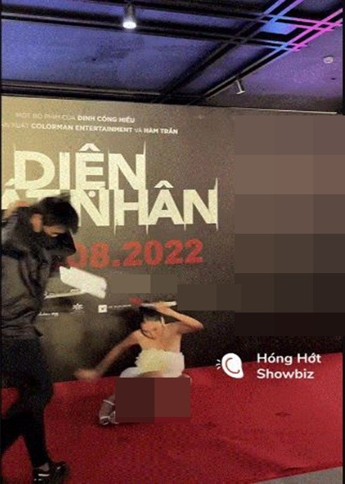 Vì quá sợ hãi, Lệ Nam ngã sõng soài tại sự kiện. Ảnh: Vietnamnet