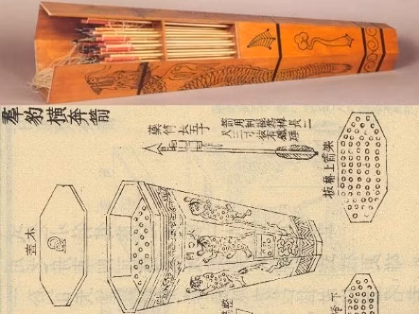  7. “Tổ ong” là một vũ khí hủy diệt hàng loạt đến từ Trung Quốc. Tổ ong bao gồm các ống lục giác chứa 30 mũi tên lửa. Các ống sẽ mở rộng ở đầu để hỗ trợ cho việc phân tán các mũi tên khi tổ mở ra. Các mũi tên được đốt cháy hoặc tẩm độc và phóng ra đồng thời cùng một lúc với độ chính xác bằng cao vào kẻ thù.