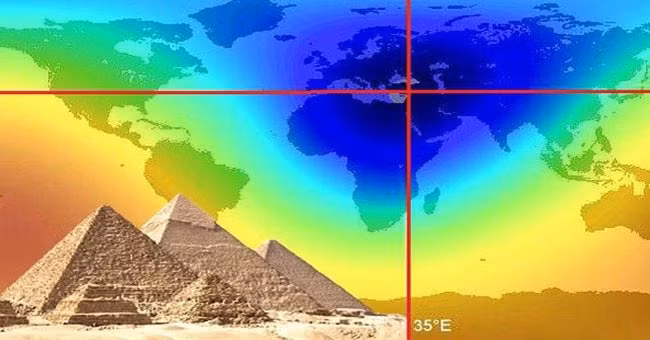 1. Nằm ở trung tâm lục địa Trái đất: Nhiều người coi Đại kim tự tháp Giza là một trong những "tượng đài khoa học" lâu đời nhất, vĩ đại nhất và hoàn hảo nhất trên Trái đất, được tạo ra từ hàng nghìn năm trước.