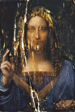 Chúa cứu thế được vẽ khoảng thế kỷ 16, cùng thời với Mona Lisa. Bức tranh từng thuộc bộ sưu tập của Vua Charles đệ Nhất nước Anh. Sau nhiều biến cố lịch sử, bức họa xuất hiện trở lại ở thế kỷ 19 tại Anh, trong tình trạng hư hỏng nặng. Năm 2017, Hoàng tử Bader mua với giá kỷ lục 450 triệu USD.