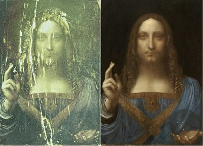 Salvator Mundi từng bị thất lạc hàng thế kỷ, qua tay nhiều người. Trong phim tài liệu The Lost Leonardo, doanh nhân Robert Simon cho biết khi mua tác phẩm vào năm 2005, ông biết tranh có hàng chục bản sao được treo tại các bảo tàng trên thế giới, còn bản gốc thì không rõ tung tích.