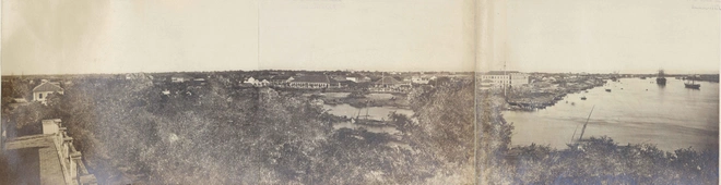 Toàn cảnh Sài Gòn. Bức ảnh này được tạo thành từ ba bức ảnh của Gsell được dán lại với nhau. 