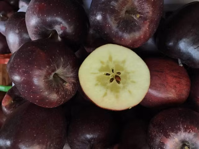 Những quả táo có tên gọi như vậy là do kết cấu như sáp và ánh kim cương. Táo có nguồn gốc từ Nyingchi, một thành phố nhỏ ở Tây Tạng.