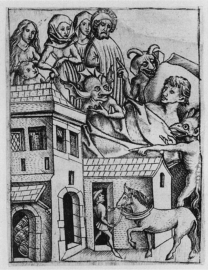 Có niên đại từ năm 1664, những mô tả tuyệt vời về Ars moriendi (tiếng La tinh – nghệ thuật chết, là 2 văn bản đề cập đến những nghi lễ và cách thức để được chết một cách tốt đẹp nhất) chỉ sử dụng màu đen và màu xám để tạo ra một hệ thống tạo bóng tinh vi được gọi là chiaroscuro (sự phối màu sáng tối). Danh tính của nghệ sĩ vẫn là một bí ẩn, trở thành bí mật thế kỷ được chôn vùi dưới hầm mộ.