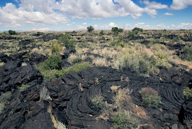 Ở đầu phía nam của chúng, các dòng dung nham cách cánh đồng cồn cát của Công viên Quốc gia White Sands khoảng 19 km về phía bắc.