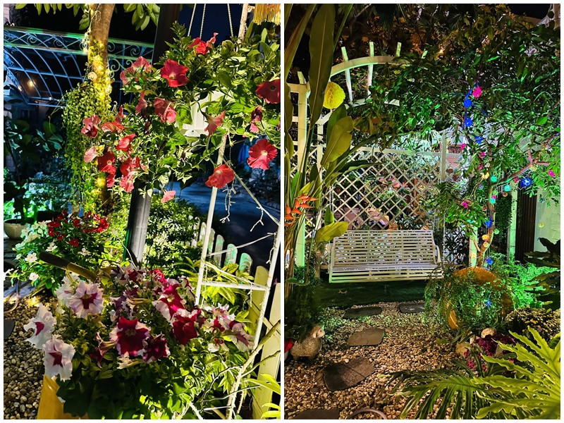 Vy Oanh luôn chăm chút cho khu vườn đẹp thơ mộng trong biệt thự.