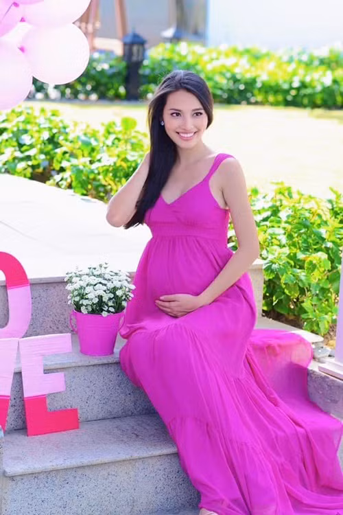 Huỳnh Thanh Tuyền không tăng cân quá nhiều khi mang thai. Ảnh: FB Huỳnh Thanh Tuyền.