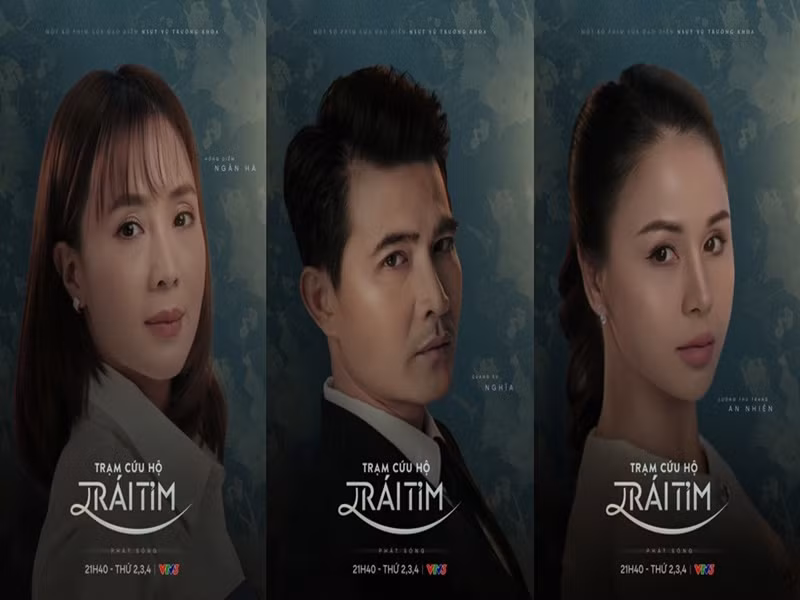 Trạm cứu hộ trái tim đang được đề cử ở hạng mục Phim truyền hình ấn tượng ở VTV Awards 2024. Nội dung phim kể về mối quan hệ tay ba giữa Ngân Hà, Nghĩa và An Nhiên. Ảnh: Petrotimes.