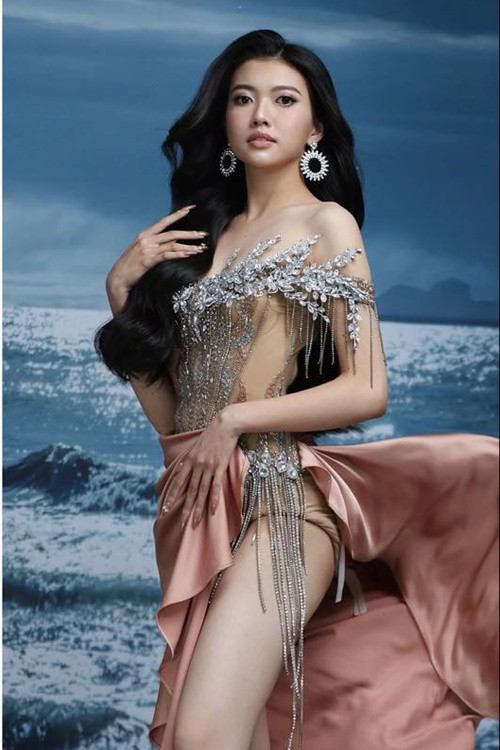 Ảnh dự thi gợi cảm của Kim Thơ. Ảnh: Fanpage Hoa hậu Đồng bằng sông Cửu Long.