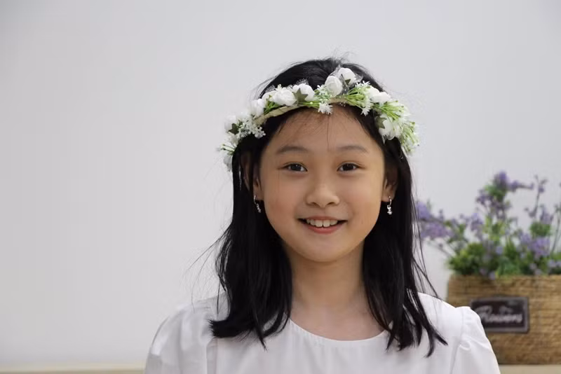 Con gái Hương Giang còn sở hữu gương mặt xinh xắn.