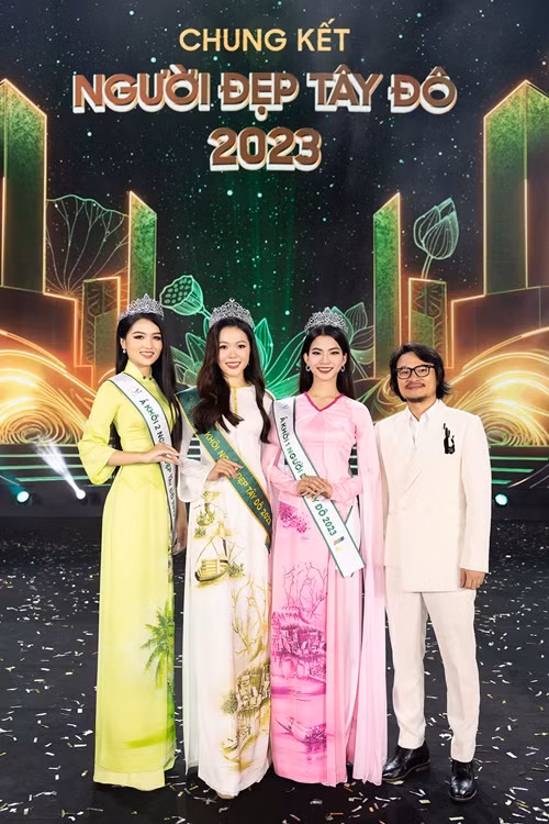 Tháng 12/2023, Kiều Duy đăng quang Người đẹp Tây Đô 2023. Phan Lê Kim Ngọc đoạt Á khôi 1, Nguyễn Thị Thu Ngân đoạt giải Á khôi 2. Ảnh: FB Kiều Duy.