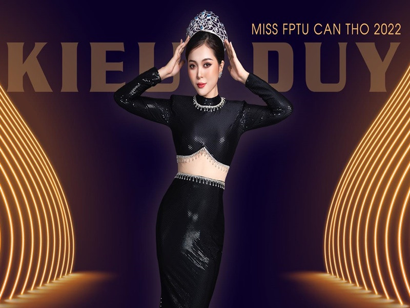 Ngoài đoạt ngôi vị hoa khôi, Kiều Duy còn giành giải phụ Người đẹp ứng xử ở Miss FPTU Cần Thơ 2022. Ảnh: FB Kiều Duy.