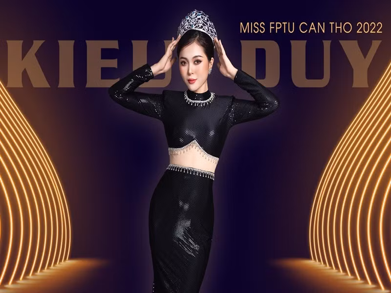 Ngoài đoạt ngôi vị hoa khôi, Kiều Duy còn giành giải phụ Người đẹp ứng xử ở Miss FPTU Cần Thơ 2022. Ảnh: FB Kiều Duy.