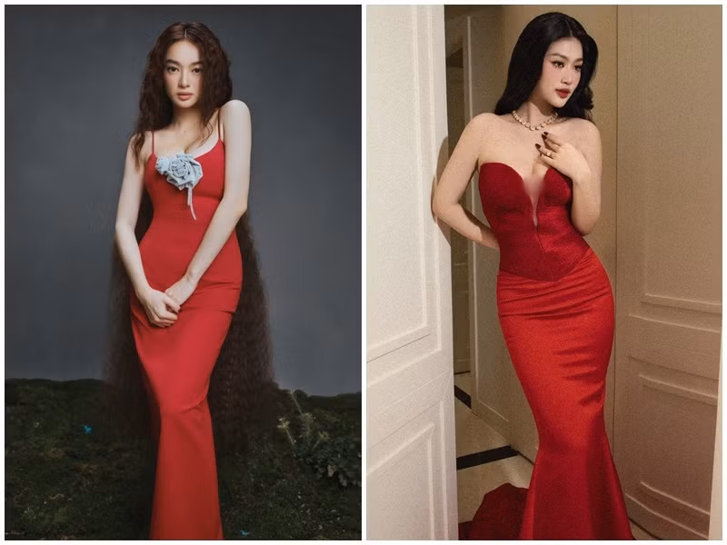 Thiên Ân (phải) sinh năm 2000, kém Kaity Nguyễn 1 tuổi. Ảnh: FB Thiên Ân, Kaity Nguyễn.