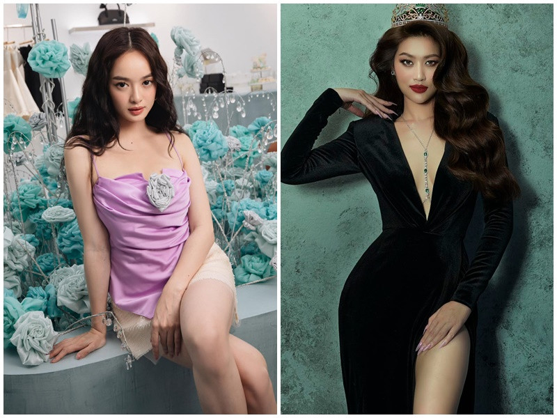 Kaity Nguyễn có chiều cao khiêm tốn nhưng vóc dáng vẫn vô cùng gợi cảm. Thiên Ân cao 1m75, có số đo ba vòng 88,5 - 66 - 98 cm. Ảnh: FB Thiên Ân, Kaity Nguyễn.