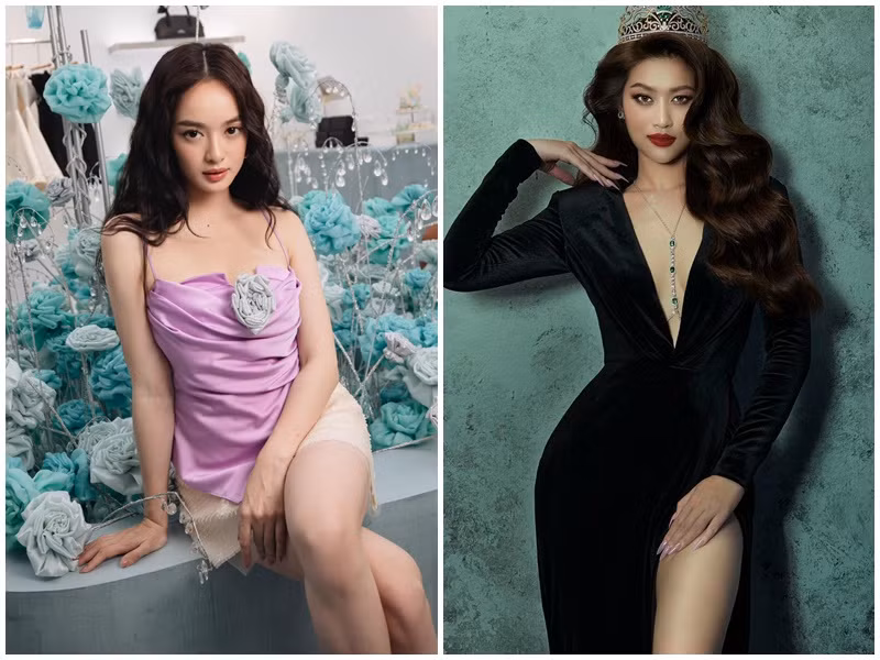 Kaity Nguyễn có chiều cao khiêm tốn nhưng vóc dáng vẫn vô cùng gợi cảm. Thiên Ân cao 1m75, có số đo ba vòng 88,5 - 66 - 98 cm. Ảnh: FB Thiên Ân, Kaity Nguyễn.