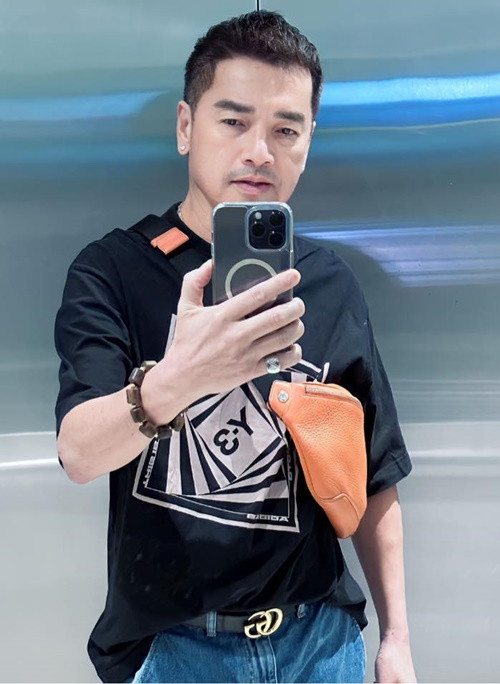 Nam diễn viên giữ kín chuyện tình cảm với Tăng Khánh Chi cho đến khi bạn gái sinh con. Ảnh: FB Quang Minh.