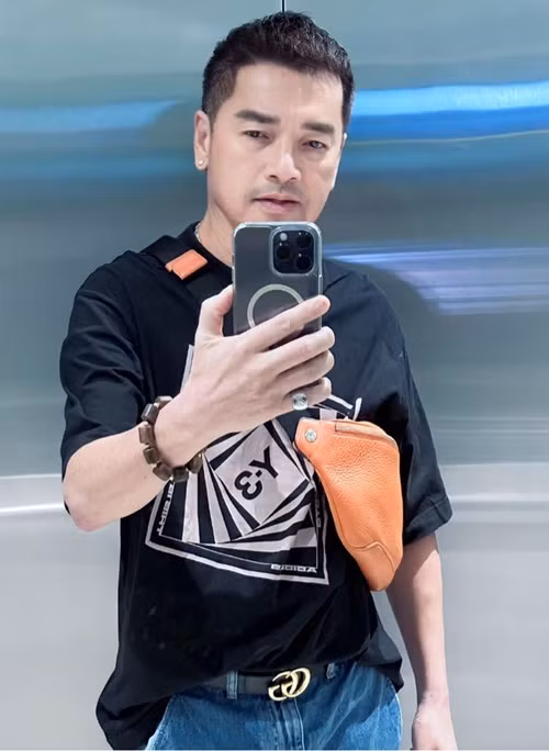 Nam diễn viên giữ kín chuyện tình cảm với Tăng Khánh Chi cho đến khi bạn gái sinh con. Ảnh: FB Quang Minh.