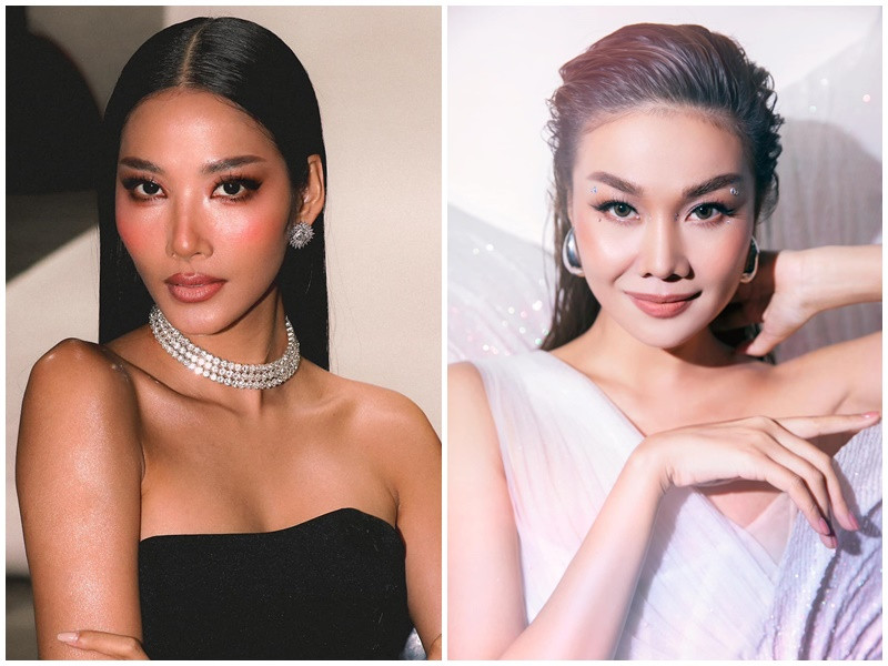 Sau đó, Hoàng Thùy ám chỉ về một nhân vật bí ẩn được cô chú thích là "mỹ nhân" đồng thời sử dụng hash tag #MyNhanKe dưới các bài đăng. Một số cư dân mạng suy đoán MyNhanKe là bộ phim Mỹ nhân kế có siêu mẫu Thanh Hằng đóng chính. Ảnh: FB Hoàng Thùy, Thanh Hằng.