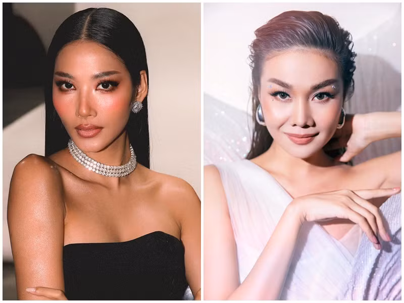 Sau đó, Hoàng Thùy ám chỉ về một nhân vật bí ẩn được cô chú thích là "mỹ nhân" đồng thời sử dụng hash tag #MyNhanKe dưới các bài đăng. Một số cư dân mạng suy đoán MyNhanKe là bộ phim Mỹ nhân kế có siêu mẫu Thanh Hằng đóng chính. Ảnh: FB Hoàng Thùy, Thanh Hằng.