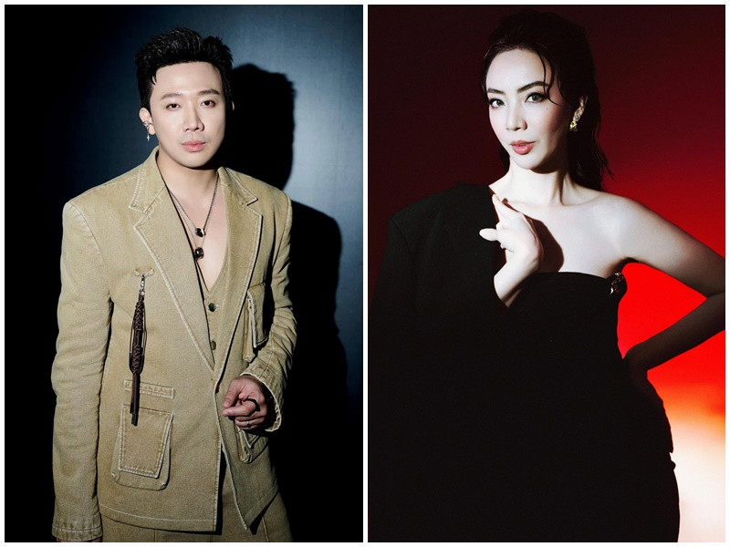 Mới đây, trong buổi giới thiệu phim Tết 2025 Nụ hôn bạc tỷ với vai trò diễn viên, nhà sản xuất, đạo diễn, Thu Trang chia sẻ, cô không coi Trấn Thành là đối thủ. Ảnh: FB Thu Trang, Trấn Thành.