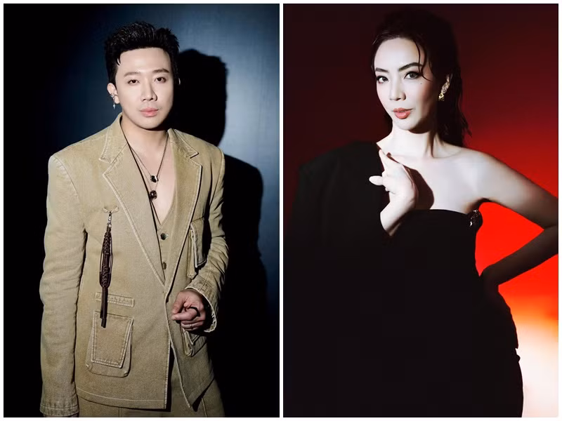 Mới đây, trong buổi giới thiệu phim Tết 2025 Nụ hôn bạc tỷ với vai trò diễn viên, nhà sản xuất, đạo diễn, Thu Trang chia sẻ, cô không coi Trấn Thành là đối thủ. Ảnh: FB Thu Trang, Trấn Thành.