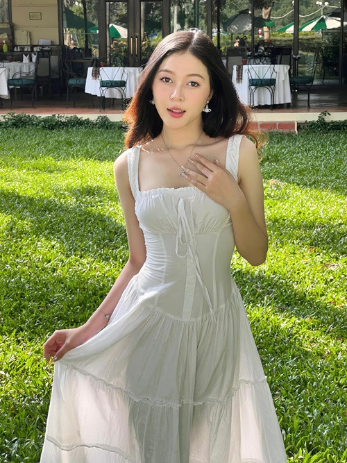 Trong chung kết Hoa hậu Quốc gia Việt Nam 2024, Kiều Duy trả lời ứng xử bằng song ngữ Việt - Anh. Cô còn nói một số câu tiếng Nhật. Ảnh: FB Kiều Duy.