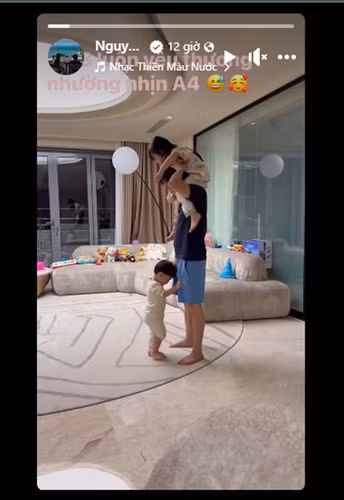  Đàm Thu Trang - Cường Đô la cùng hai con đang sống trong căn hộ rộng 155 m2 ở TP HCM. Ảnh: FB Cường Đô la.