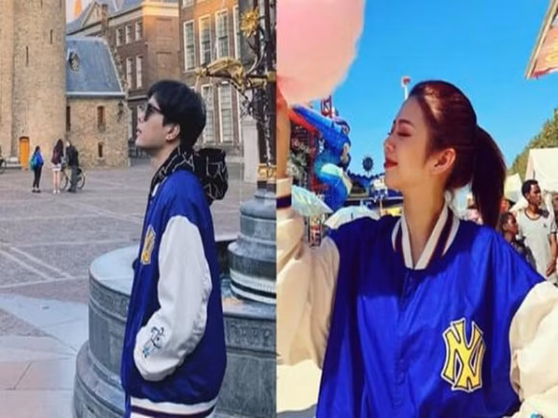 Trịnh Thăng Bình và Liz Kim Cương từng mặc áo, đi giày đôi. Ảnh: Thương Hiệu và Pháp Luật.