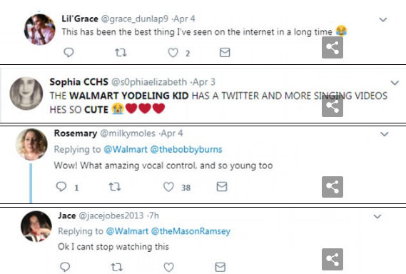 Mason Ramsey bất ngờ nổi tiếng vì hát yodeling điêu luyện. Ảnh: Twitter.