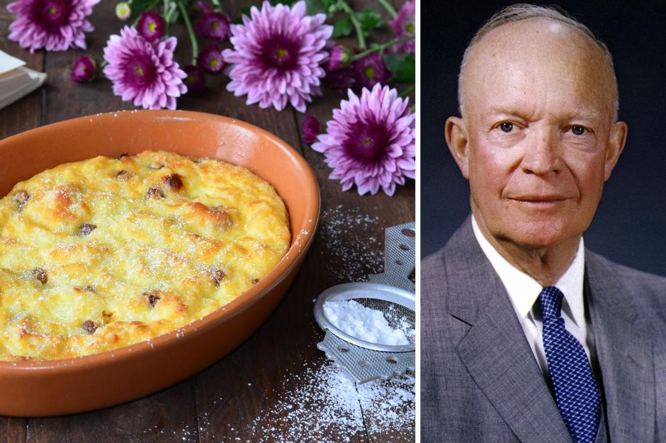 Cựu Tổng thống Mỹ Dwight D. Eisenhower đã đến thăm Vương quốc Anh trong chuyến thăm không chính thức vào năm 1959, nơi ông gặp Thủ tướng Harold Macmillan và Nữ hoàng Elizabeth. Ông Eisenhower khá thích món bánh pudding gạo của Anh, và sau đó nó đã được đưa vào danh sách các món tráng miệng yêu thích của ông. Ảnh: Shutterstock.
