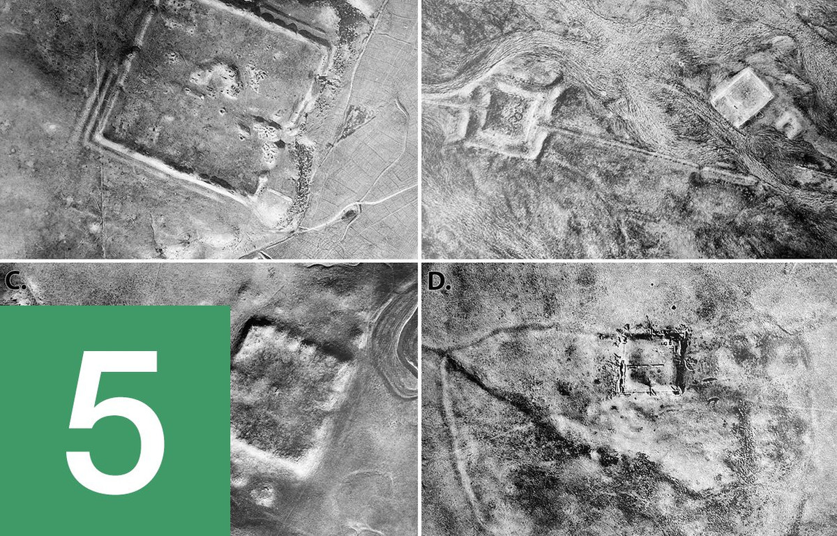  5. Pháo đài La Mã được phát hiện nhờ vệ tinh gián điệp. Một nghiên cứu về những bức ảnh được giải mật được chụp bởi các vệ tinh thời Chiến tranh Lạnh trong những năm 1960 và 1970 đã dẫn tới việc phát hiện ra 396 pháo đài La Mã chưa được khám phá trước đây. Các pháo đài trải rộng khắp thảo nguyên Syria, thuộc lãnh thổ Syria và Iraq hiện tại.