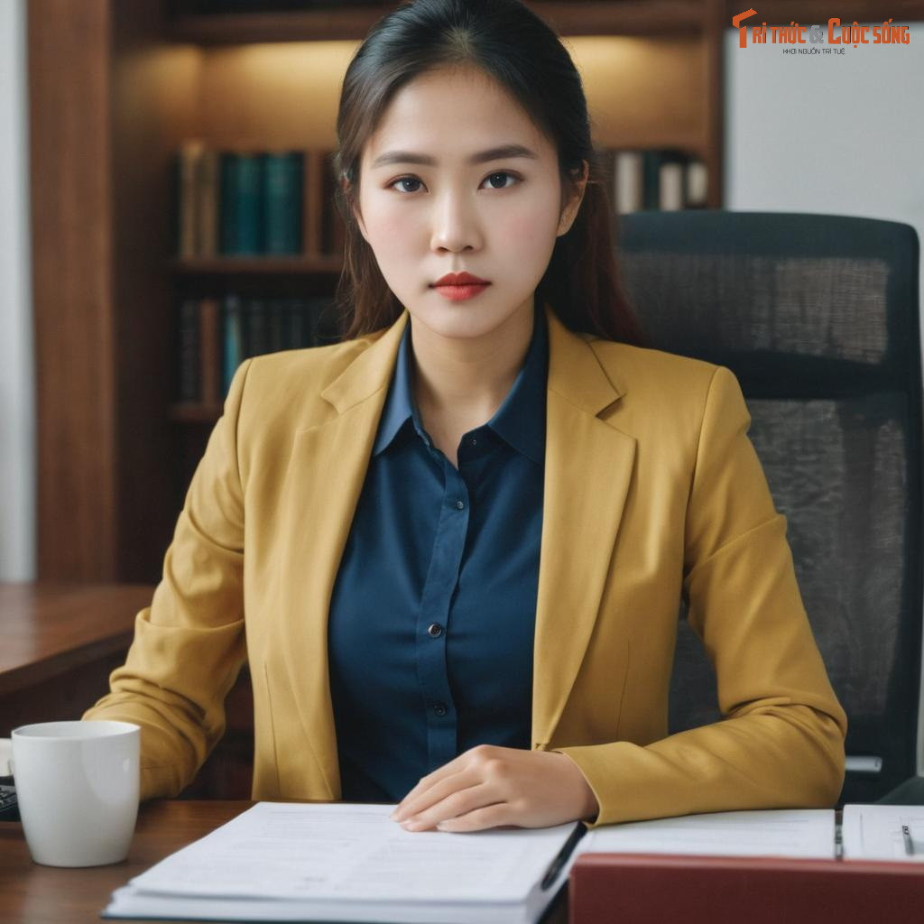 Chân dung một nữ nhân viên văn phòng.