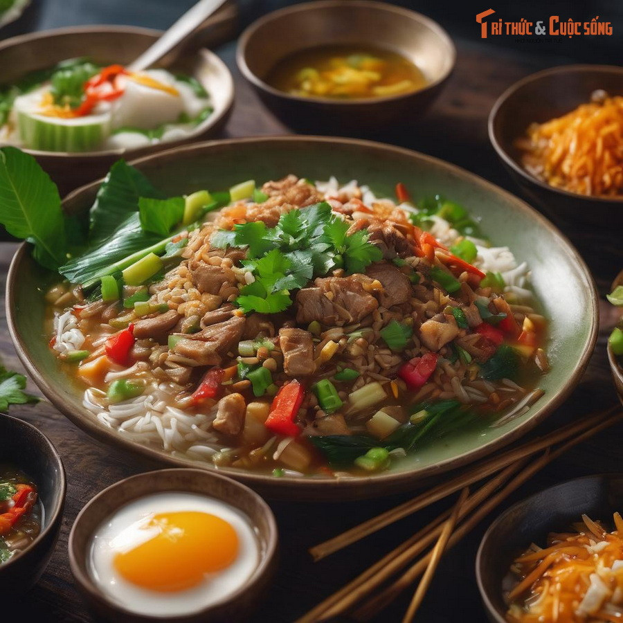 Món bún hấp dẫn của người Việt - phiên bản AI.