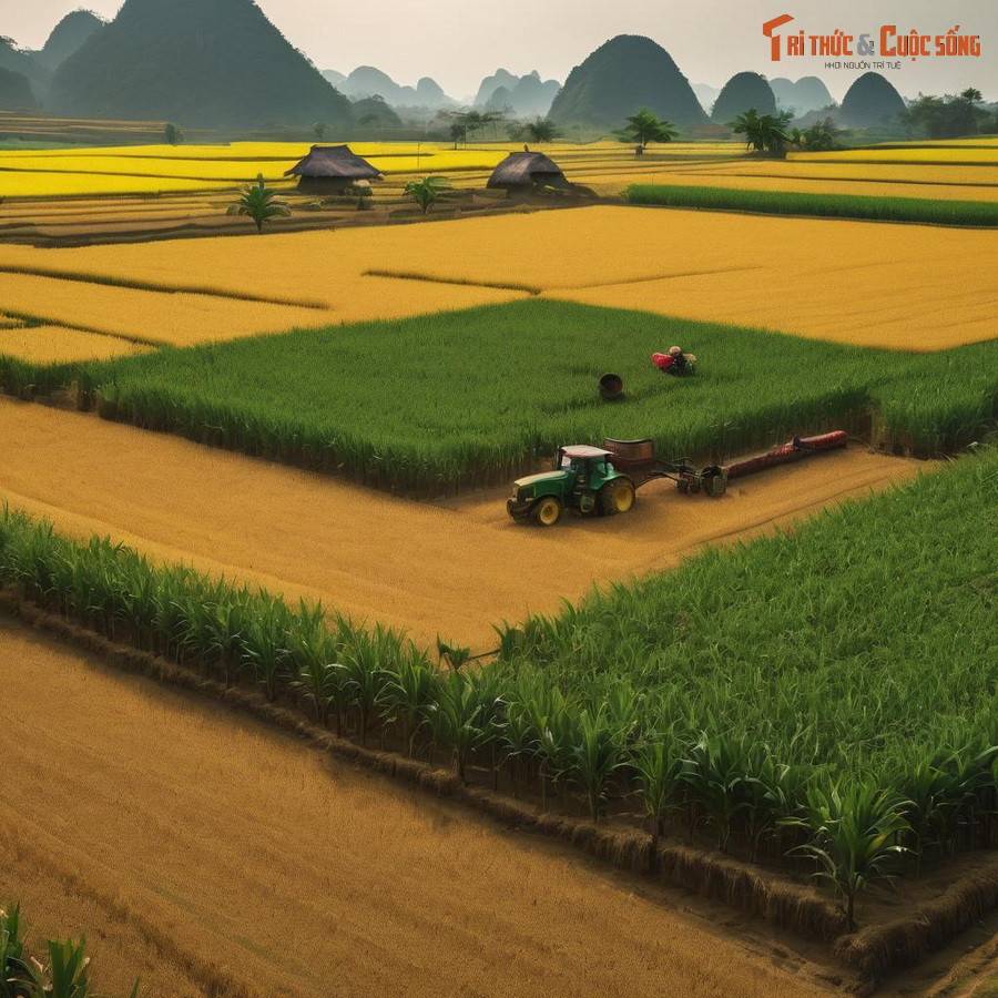 Ruộng đồng ở Việt Nam qua trí tưởng tượng của AI.