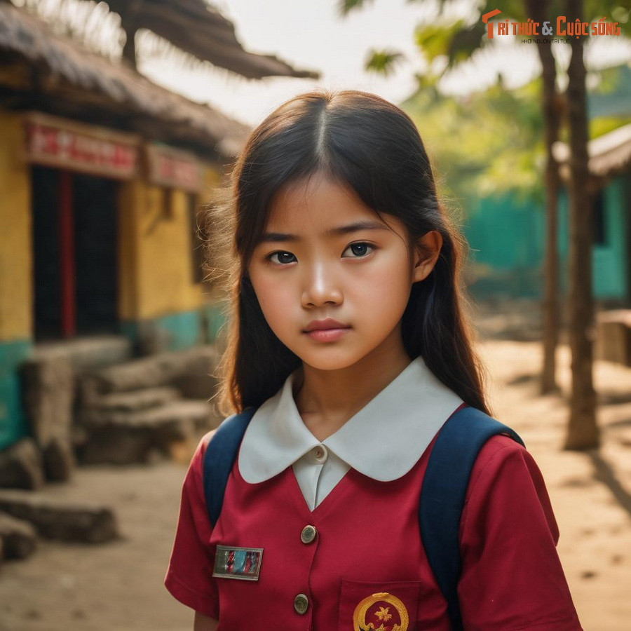 Chân dung khả ái của một nữ sinh Việt Nam.